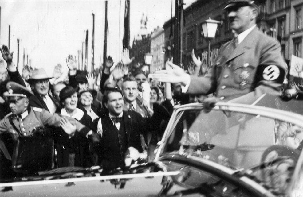 Adolf Hitler in Berlin on his way to the Olympic stadium for the opening of the 1936 Olympic games 